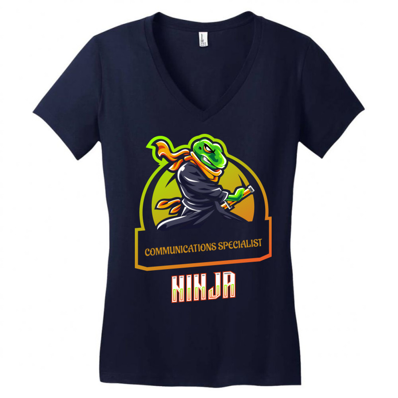 Communications Specialist Ninja Red Women's V-Neck T-Shirt by reiterbenitoz | Artistshot