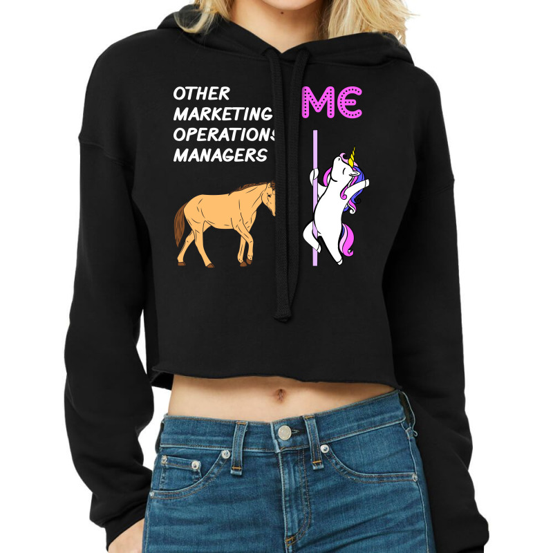 Marketing Operations Manager Unicorn Horse Design Cropped Hoodie by dyrondewer6 | Artistshot