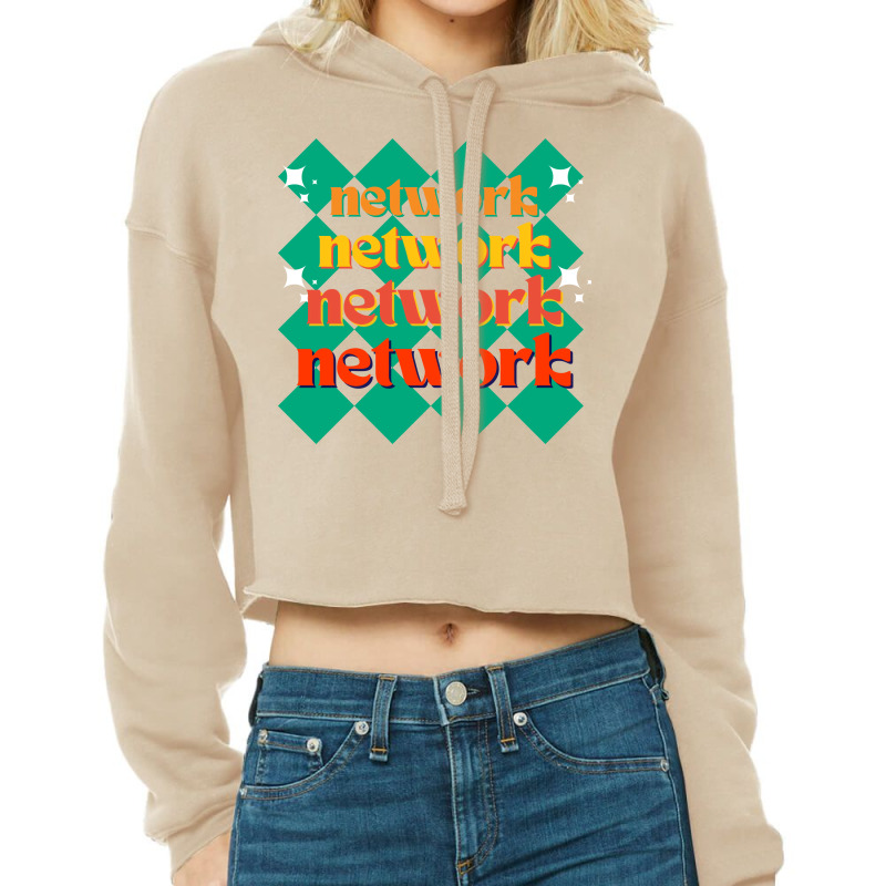 Retro Network Hippie Cropped Hoodie by kujatbettyh | Artistshot