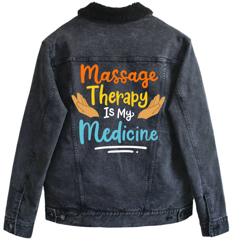 Massage Therapy Quote Unisex Sherpa-Lined Denim Jacket by takazaniehofa | Artistshot