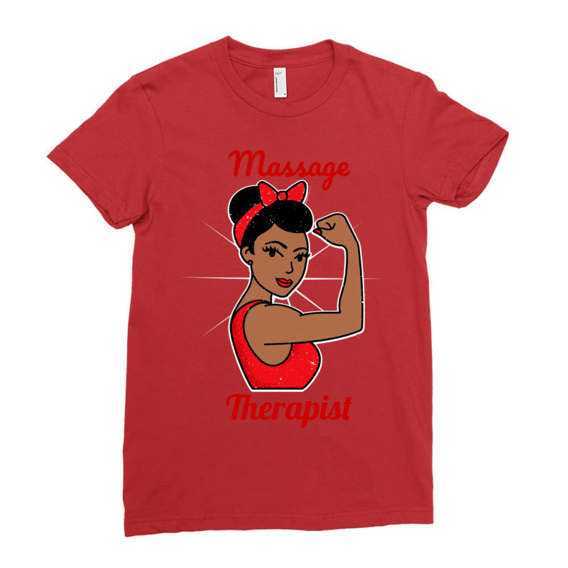 Massage Therapist Woman Strong Retro Vintage Poste Ladies Fitted T-Shirt by zulaifoladii | Artistshot