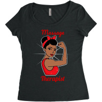 Massage Therapist Woman Strong Retro Vintage Poste Women's Triblend Scoop T-shirt | Artistshot