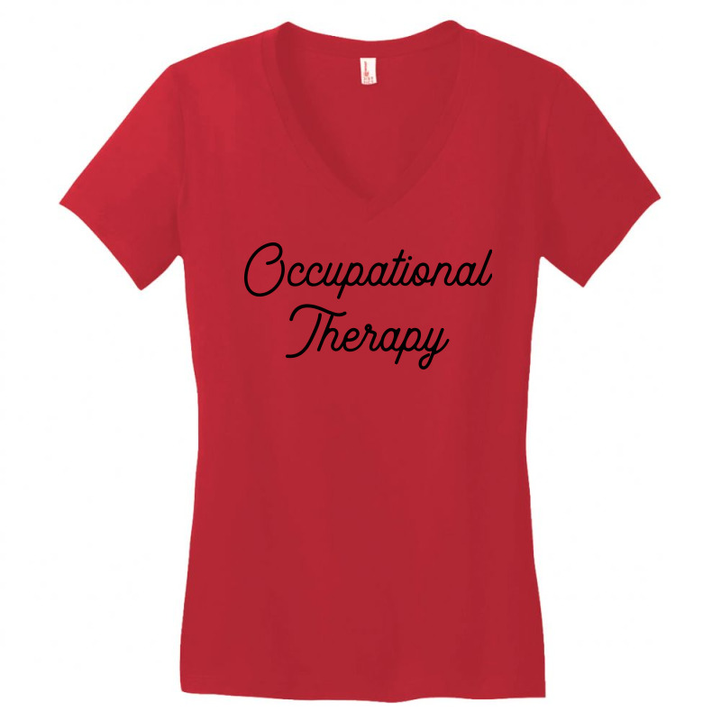 Occupational Therapy Red Women's V-Neck T-Shirt by takazaniehofa | Artistshot