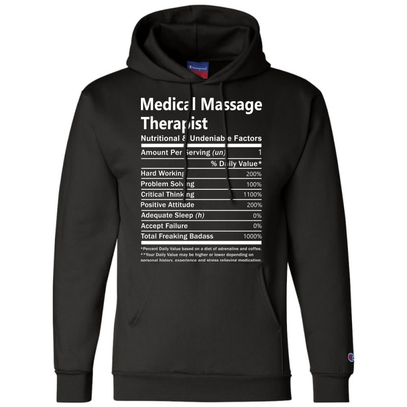 Medical Massage Therapist Nutritional And Undeniab Champion Hoodie by nolljyaull | Artistshot