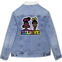 Black Girls Believe Clip Art By Bmsc Unisex Sherpa-lined Denim Jacket | Artistshot