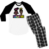 Black Girls Believe Clip Art By Bmsc Men's 3/4 Sleeve Pajama Set | Artistshot