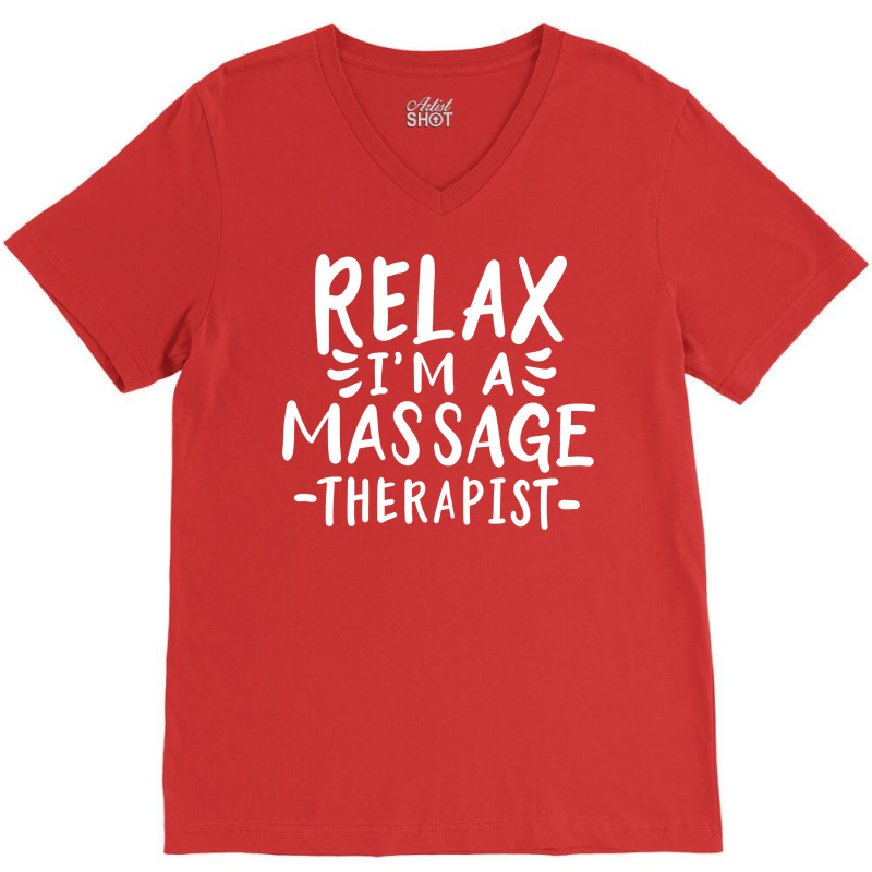 Massage Therapist Hipster Quote V-Neck Tee by mabreykantarg | Artistshot