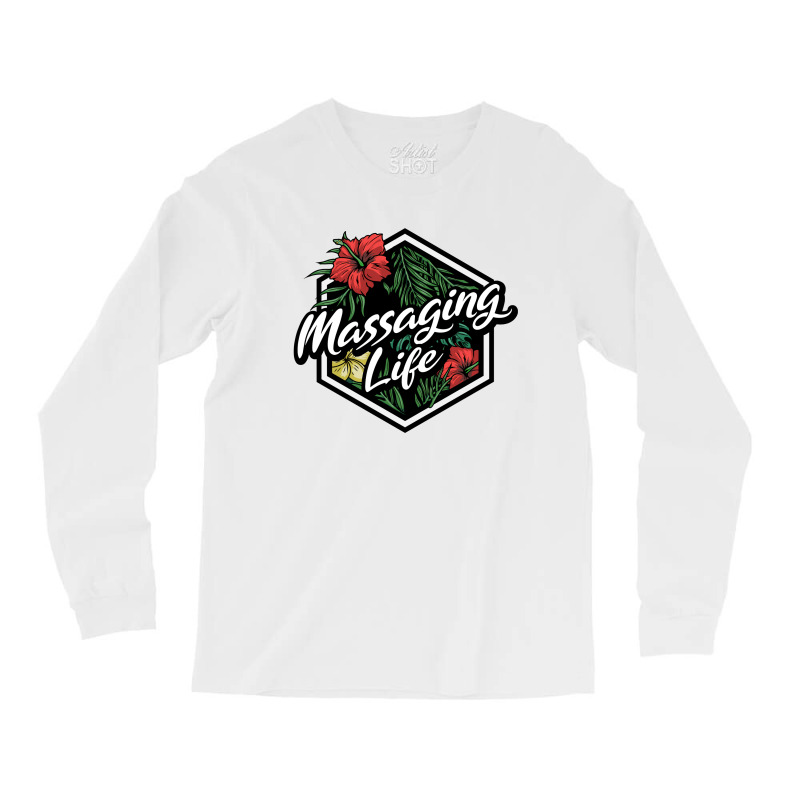 Floral Badge Massaging Life Nature Long Sleeve Shirts by spaicperrasu | Artistshot