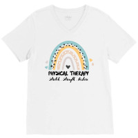 Physical Therapy Stretch Strength Restore Rainbow V-neck Tee | Artistshot