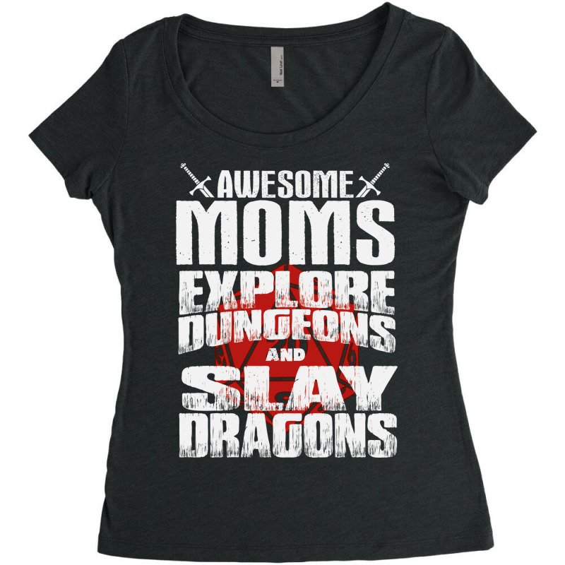 Awesome Moms Explore Dungeons And Slay Dragons Dun Women's Triblend Scoop T-shirt by bobsusherenm | Artistshot