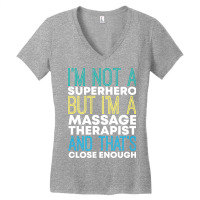 Superhero Massage Therapist Funny Girl Women's V-neck T-shirt | Artistshot