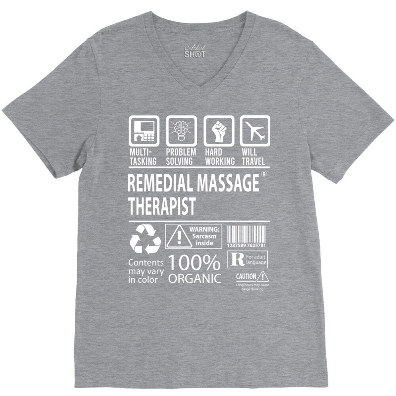 Remedial Massage Therapist T  Multitasking Certifi V-Neck Tee by nihokatoup | Artistshot