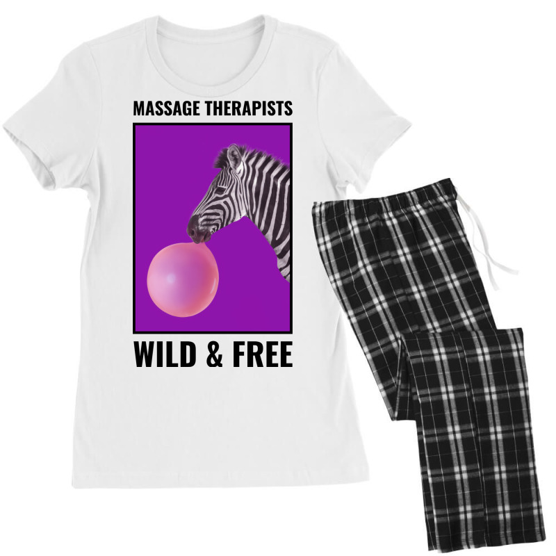 Massage Therapist Wild And Free Zebra Blowing Pink Women's Pajamas Set by kiklymieth | Artistshot