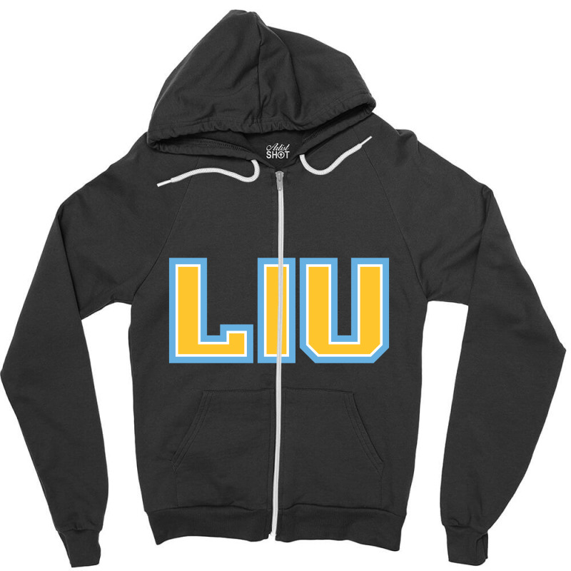 Liu Gold Wordmark Zipper Hoodie by SportZen | Artistshot