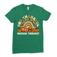 One Thankful Massage Therapist Thanksgiving Rainbo Ladies Fitted T-shirt | Artistshot