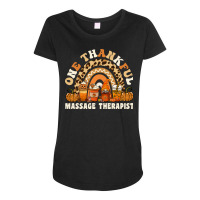 One Thankful Massage Therapist Thanksgiving Rainbo Maternity Scoop Neck T-shirt | Artistshot