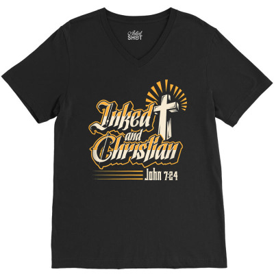 Inked And Christian John 7 24 Tattoo Bible Verse Quote T Shirt V-neck Tee Designed By Gallegosblack