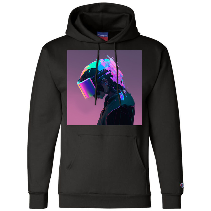 Holographic Non Player Character Sad Champion Hoodie | Artistshot