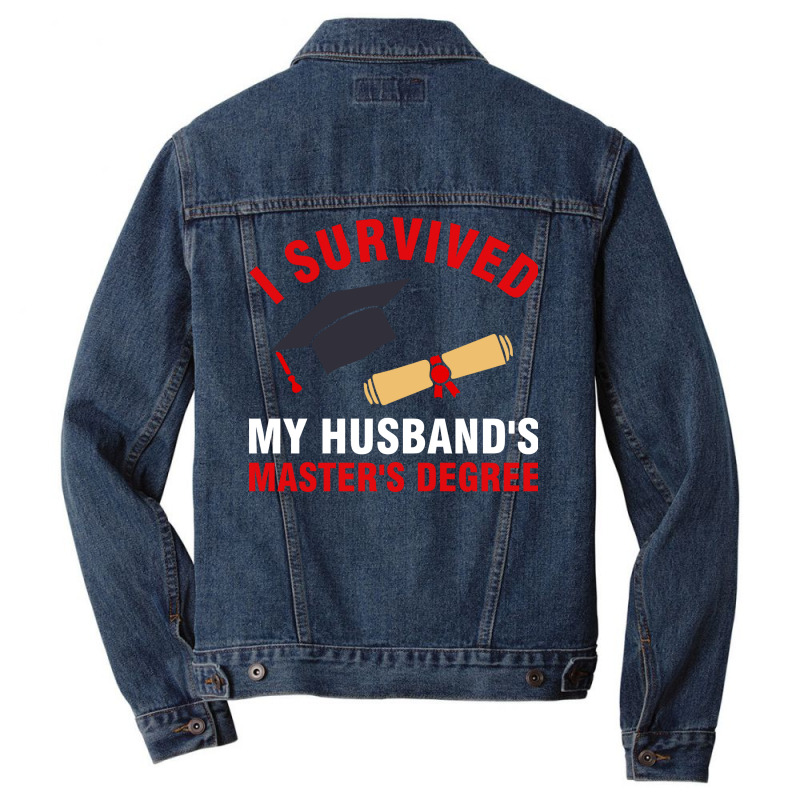 I Survived My Husbands Masters Degree Hipster Men Denim Jacket by zeynelntiwaam | Artistshot