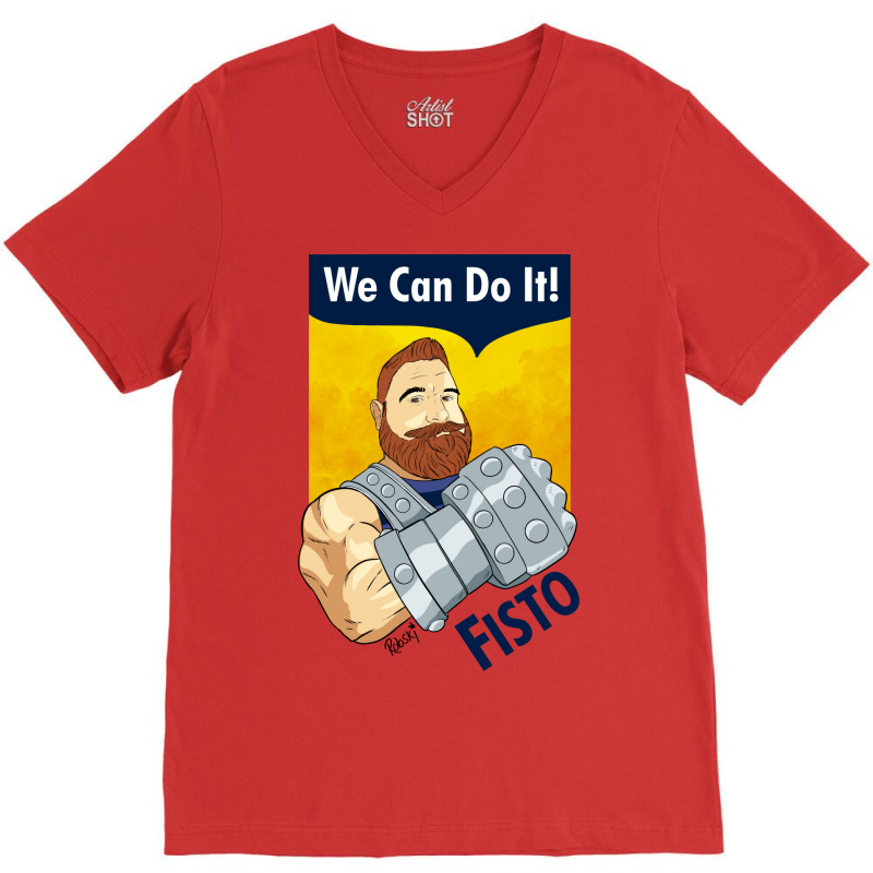 We Can Do It Fisto V-neck Tee | Artistshot