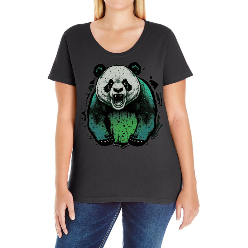 Panda Angry Ladies Curvy T-Shirt by YaelWorkman180 | Artistshot