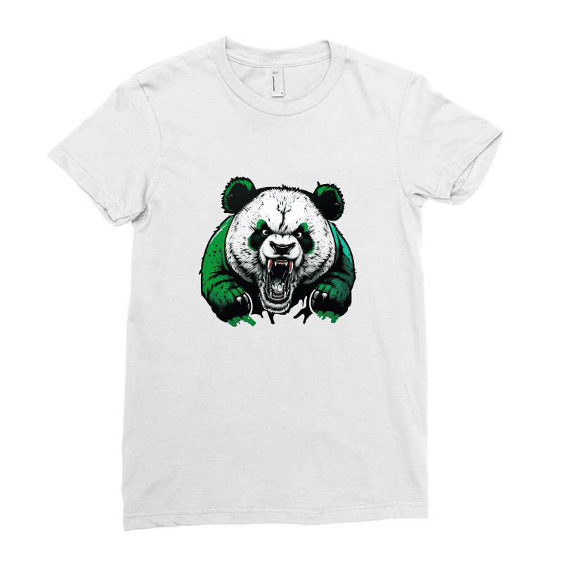 Panda Angry Ladies Fitted T-Shirt by YaelWorkman180 | Artistshot