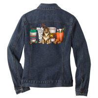 Collie Dog Coffee Cups Ladies Denim Jacket | Artistshot