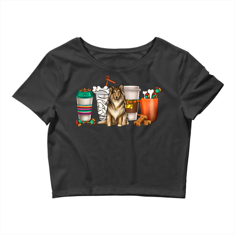 Collie Dog Coffee Cups Crop Top by enoddigitalart@gmail.com | Artistshot