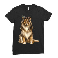 Collie With Bandanna Ladies Fitted T-shirt | Artistshot