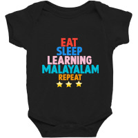 Eat Sleep Learning Malayalam Repeat Baby Bodysuit | Artistshot