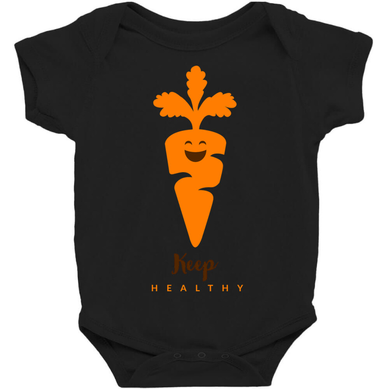 Keep Healthy      Laptop   Funny  Smile Carrot Baby Bodysuit by JOHN CHAVEZ | Artistshot