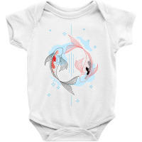 Koi Circle Line Art Aesthetic Baby Bodysuit | Artistshot