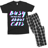 Busy Thinking About Cats Men's T-shirt Pajama Set | Artistshot