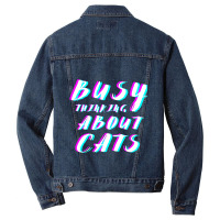 Busy Thinking About Cats Men Denim Jacket | Artistshot