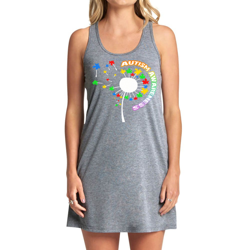 Autism Awareness T  Shirt Autism T  Shirt Autism Dandelion Flower Puzz Tank Dress by abigayle98988 | Artistshot