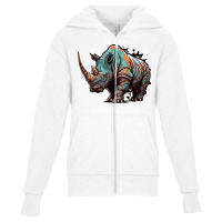 Rhinoceros Angry Youth Zipper Hoodie | Artistshot