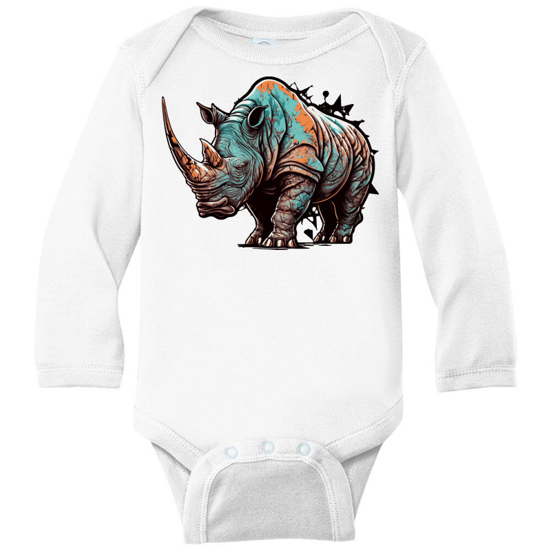 Rhinoceros Angry Long Sleeve Baby Bodysuit by ConnorOlson191 | Artistshot