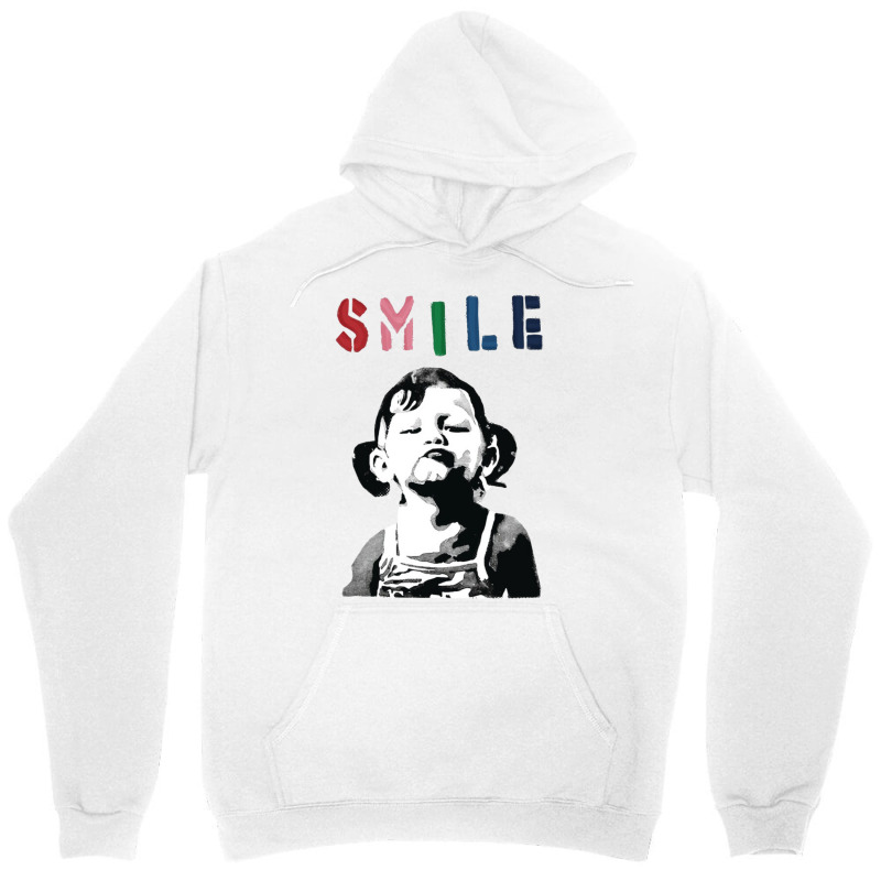 Banksy Graffiti Quote Smile With Girl Unisex Hoodie by wiliamgelas | Artistshot