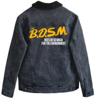 B.d.s.m. Bees Do So Much For The Environment Unisex Sherpa-lined Denim Jacket | Artistshot