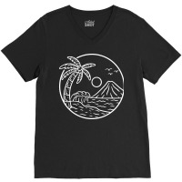 Beach View Mountain Vibes V-neck Tee | Artistshot