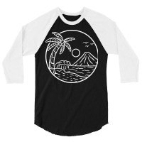 Beach View Mountain Vibes 3/4 Sleeve Shirt | Artistshot