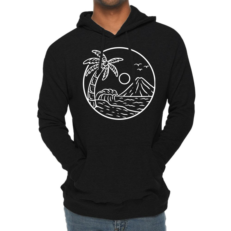 Beach View Mountain Vibes Lightweight Hoodie by Morspective | Artistshot