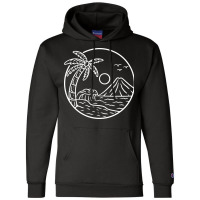 Beach View Mountain Vibes Champion Hoodie | Artistshot