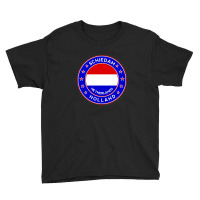 Amsterdam Flag Andquot Amstrdmandquot Circle 3 Black Bg 30997549 Youth Tee | Artistshot