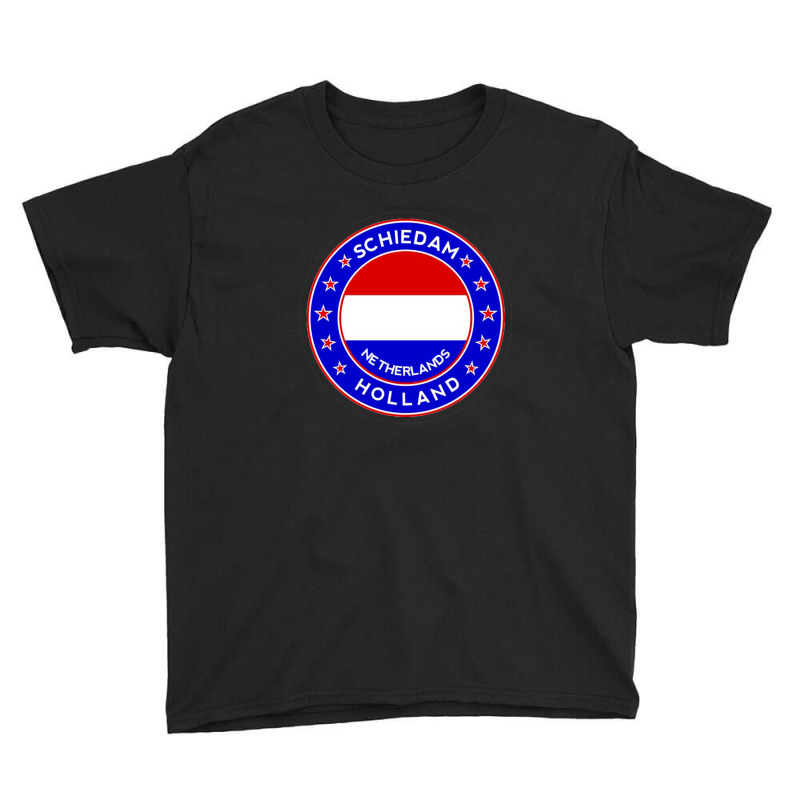 Amsterdam Flag Andquot Amstrdmandquot Circle 3 Black Bg 30997549 Youth Tee by four99 | Artistshot