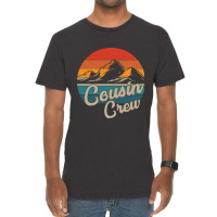 Cousin Crew Camping Outdoor Sunset Summer Camp Vintage T-shirt | Artistshot