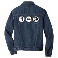 Eat Sleep Hamster Wheel Men Denim Jacket | Artistshot