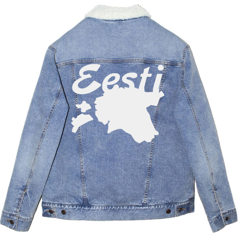 Estonia Country Map Unisex Sherpa-lined Denim Jacket | Artistshot