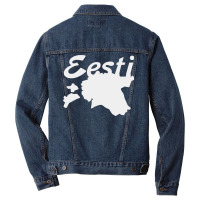 Estonia Country Map Men Denim Jacket | Artistshot