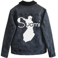 Finland Country Map Unisex Sherpa-lined Denim Jacket | Artistshot